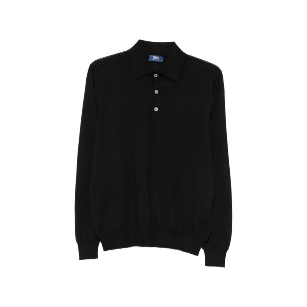 Fedeli Black Polo Shirts Men